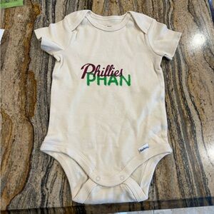 Custom made Philadelphia Phillies Phan Cream Baby One-Piece Bodysuit